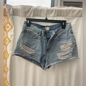 Billabong Light Blue Distressed Jean Shorts